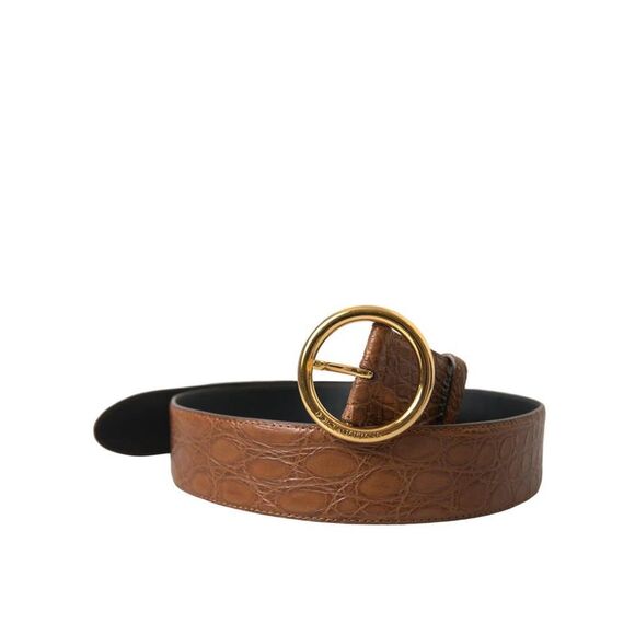 Dolce & Gabbana Men Red Exotic Leather Metal Buckle Belt